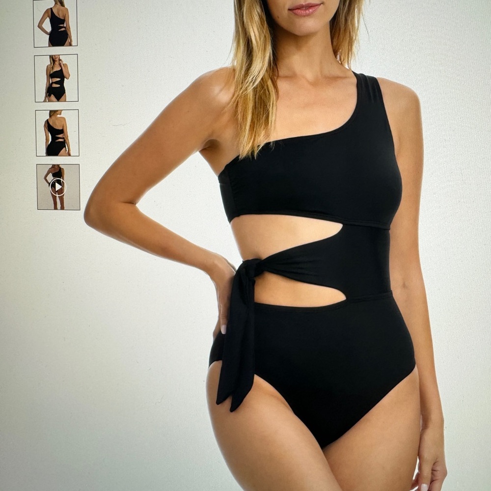 LA BLANCA Island Goddess Cutout One Shoulder One Piece Tummy Control